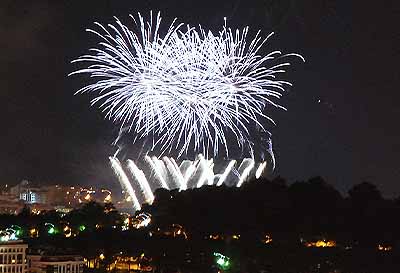 Fuegos de Bouzas, Vigo, espectculo Piromusical